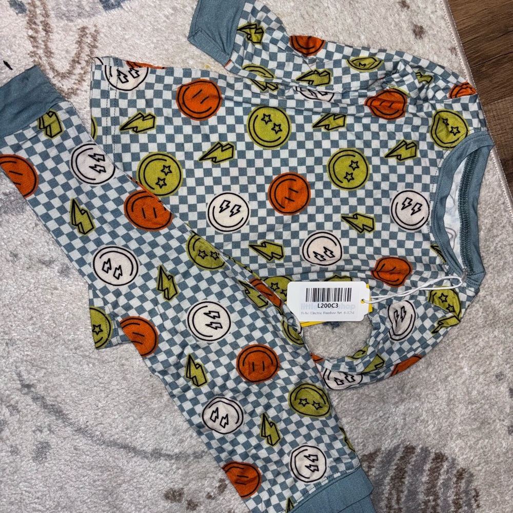 Kids Checkered Pajama Set with Fun Prints